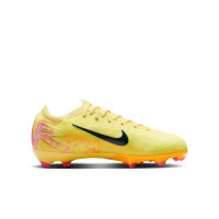 Nike Zoom Mercurial Vapor 16 Mbappé Pro Gras Voetbalschoenen (FG) Kids Geel Roze Oranje