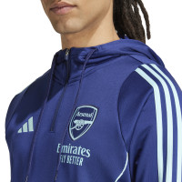 adidas Arsenal Track Sweat à Capuche 2024-2025 Bleu Foncé Bleu Clair