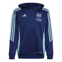 adidas Arsenal Track Sweat à Capuche 2024-2025 Enfants Bleu Foncé Bleu Clair