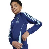 adidas Arsenal Track Sweat à Capuche 2024-2025 Enfants Bleu Foncé Bleu Clair