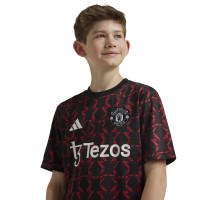 adidas Manchester United Pre-Match Maillot d'Entraînement 2024-2025 Enfants Noir Rouge