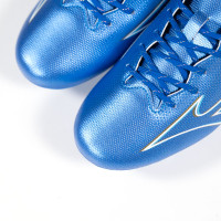 Mizuno Alpha Select Gazon Naturel Chaussures de Foot (FG) Bleu Blanc Doré