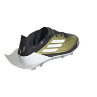 adidas F50 Messi Pro Gazon Naturel Chaussures de Foot (FG) Enfants Doré Noir Blanc