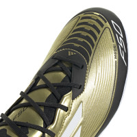 adidas F50 Messi Pro Gazon Naturel Chaussures de Foot (FG) Enfants Doré Noir Blanc