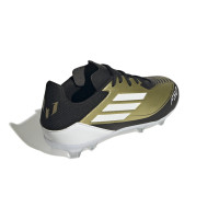 adidas F50 Messi League Gazon Naturel Chaussures de Foot (FG) Enfants Doré Noir Blanc