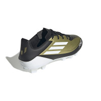 adidas F50 Messi Club Gazon Naturel Gazon Artificiel Chaussures de Foot (FxG) Doré Noir Blanc