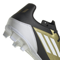 adidas F50 Messi Club Gazon Naturel Gazon Artificiel Chaussures de Foot (FxG) Doré Noir Blanc