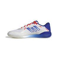 adidas Fevernova Court Chaussures de Foot en Salle (IN) Blanc Bleu Rouge