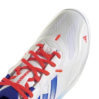 adidas Fevernova Court Chaussures de Foot en Salle (IN) Blanc Bleu Rouge