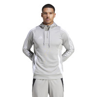 Survêtement à capuche adidas Tiro 24 à fermeture éclair 1/4 gris blanc