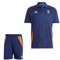 adidas Juventus Ensemble Polo 2024-2025 Bleu Foncé Orange Blanc