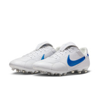 Nike Premier III Gazon Naturel Chaussures de Foot (FG) Blanc Bleu