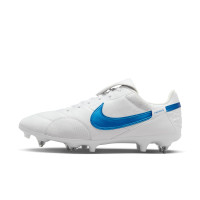 Nike Premier III Crampons Vissés Chaussures de Football (SG) Anti-Clog Blanc Bleu