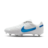 Nike Premier III Crampons Vissés Chaussures de Football (SG) Anti-Clog Blanc Bleu