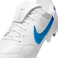 Nike Premier III IJzeren-Nop Voetbalschoenen (SG) Anti-Clog Wit Blauw