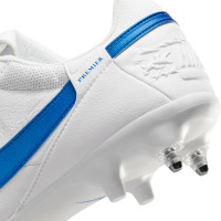 Nike Premier III Crampons Vissés Chaussures de Football (SG) Anti-Clog Blanc Bleu