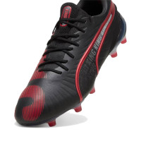 PUMA King Ultimate Launch Edition Gazon Naturel Gazon Artificiel Chaussures de Foot (MG) Noir Rouge