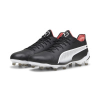 PUMA King Ultimate Gras / Kunstgras Voetbalschoenen (MG) Zwart Wit Felrood