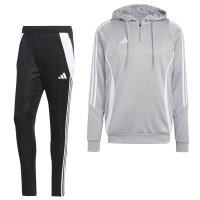 adidas Tiro 24 Hooded Trainingspak 1/4-Zip Grijs Wit