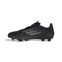 adidas F50 League Gazon Naturel Chaussures de Foot (FG) Noir Gris Doré