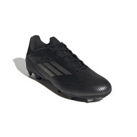 adidas F50 League Gazon Naturel Chaussures de Foot (FG) Noir Gris Doré