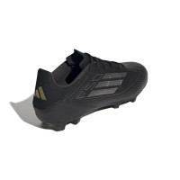 adidas F50 League Gazon Naturel Chaussures de Foot (FG) Noir Gris Doré