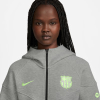 Nike FC Barcelona Tech Fleece Trainingspak 2024-2025 Dames Grijs Lichtgroen