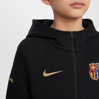 Nike FC Barcelona Tech Fleece Trainingspak 2024-2025 Kids Zwart Goud