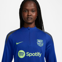 Nike FC Barcelone Strike Survêtement 1/4-Zip 2024-2025 Femmes Bleu Gris Foncé Vert Clair