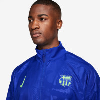 Nike FC Barcelona Anthem Trainingsjack 2024-2025 Blauw Lichtgroen