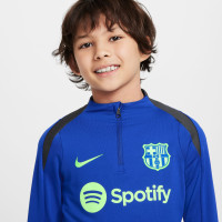 Nike FC Barcelona Strike Trainingspak 1/4-Zip 2024-2025 Kids Blauw Donkergrijs Lichtgroen