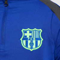 Nike FC Barcelona Strike Trainingspak 1/4-Zip 2024-2025 Kids Blauw Donkergrijs Lichtgroen