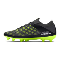 Chaussures de football Under Armour Magnetico Select 4.0 Grass (FG) pour enfants, noires et vertes