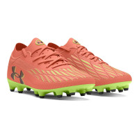 Chaussures de football Under Armour Magnetico Pro 4.0 Grass (FG) orange-vert