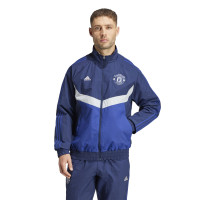 adidas Manchester United Culturewear Trainingspak Woven Full-Zip 2024-2025 Donkerblauw Blauw