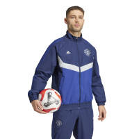 adidas Manchester United Culturewear Veste d'Entraînement Woven 2024-2025 Bleu Foncé Bleu