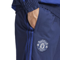 adidas Manchester United Culturewear Pantalon d'Entraînement Woven 2024-2025 Bleu Foncé Bleu