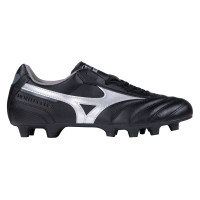 Mizuno Morelia II Club Gazon Naturel Chaussures de Foot (FG) Noir Argenté