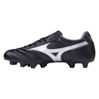 Mizuno Morelia II Club Gazon Naturel Chaussures de Foot (FG) Noir Argenté