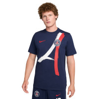 Nike Paris Saint-Germain Iconic T-Shirt 2024-2025 Bleu Foncé Rouge Blanc