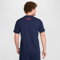 Nike Paris Saint-Germain Iconic T-Shirt 2024-2025 Donkerblauw Rood Wit