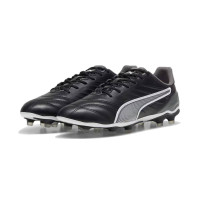 PUMA King Pro Gras / Kunstgras Voetbalschoenen (MG) Zwart Wit Grijs