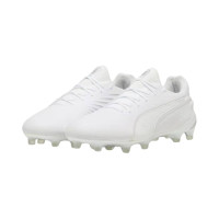 PUMA King Ultimate Gazon Naturel Gazon Artificiel Chaussures de Foot (MG) Blanc Argenté