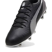 PUMA King Match Gazon Naturel Gazon Artificiel Chaussures de Foot (MG) Noir Blanc Gris