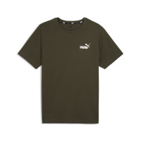 T-shirt PUMA Essentials avec petit logo, marron et blanc