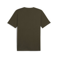 T-shirt PUMA Essentials avec petit logo, marron et blanc