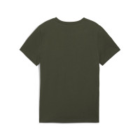 T-shirt à logo PUMA Essentials+ 2 pour enfants vert olive noir rouge