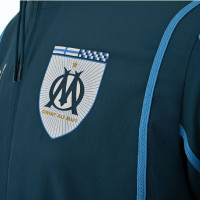 PUMA Olympique Marseille Pre-Match Anthem Veste d'Entraînement 2024-2025 Bleu Foncé Bleu Clair Blanc