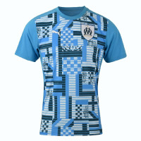 PUMA Olympique Marseille Pre-Match Maillot d'Entraînement 2024-2025 Bleu Blanc