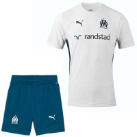 PUMA Olympique Marseille Ensemble Training 2024-2025 Blanc Bleu Foncé